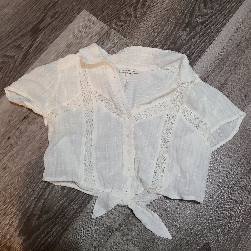 American Eagle White Blouse